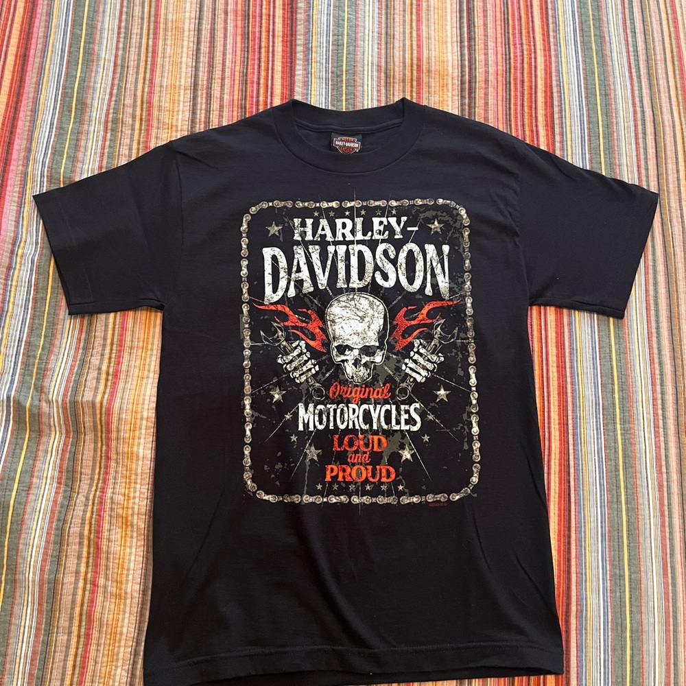 Harley-Davidson Black Short Sleeve Tee with Vintage Graphic